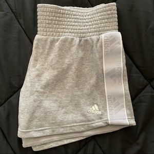 gray adidas shorts